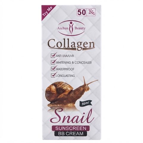 Günəşdən qoruyucu BB-krem No brand Collagen Snail SPF50, 50 ml — Bakı