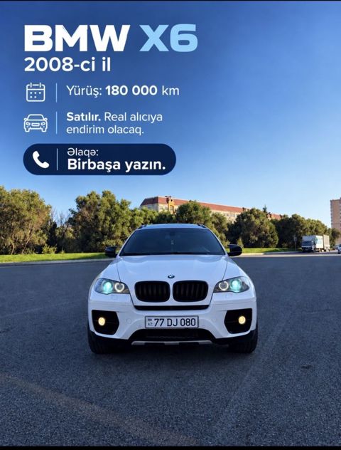 BMW X6 - Buraxılış ili: 2008 - Yürüş: 180 000 km - Satılır. Real — Bakı