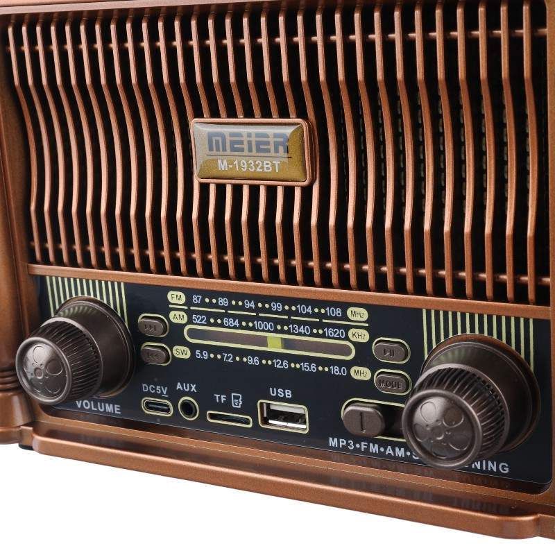 Meier Retro Radio Portativ Bluetooth Dinamik M-1932BT 3 Diapazonlu FM Radio MP3 Pleyer Radio — Mallar, Bakı (5)