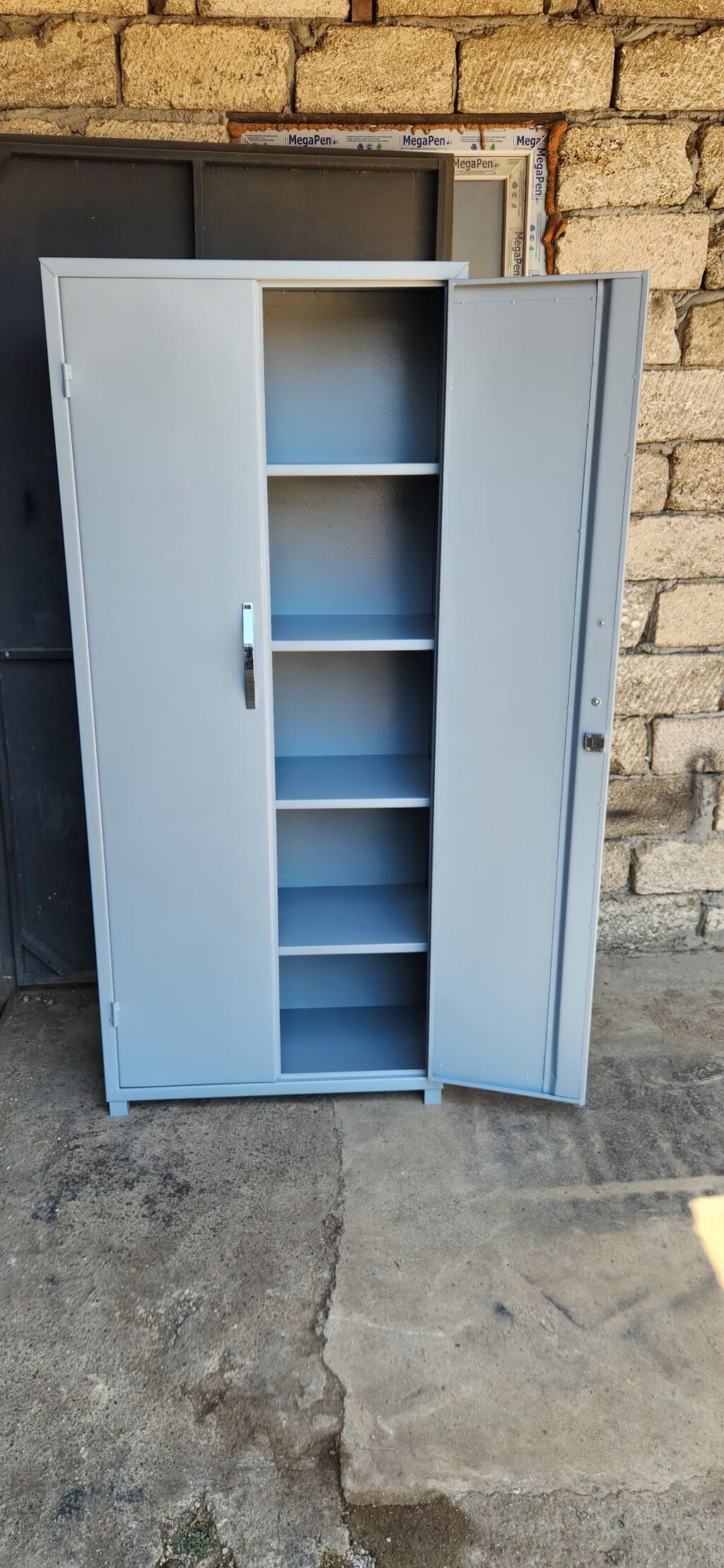 Metall şkaf – 2 qapılı, açarlı - Material: polad (toz boya ilə — Ofis mebeli, Digah (2)
