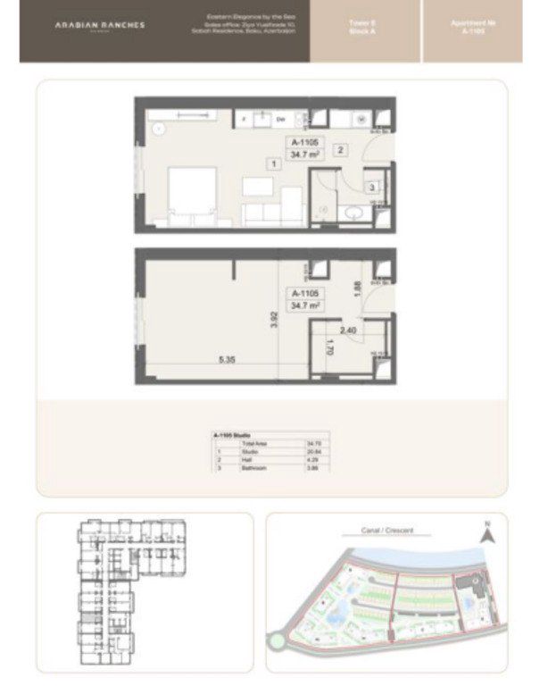 Satılır 1 otaqlı yeni tikili 39 m² — Mənzil, Bakı (8)