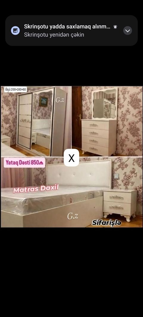 Yataq dəsti – Matras daxil Detallar: - Dəst tərkibi: sürgülü qapılı — Bakı