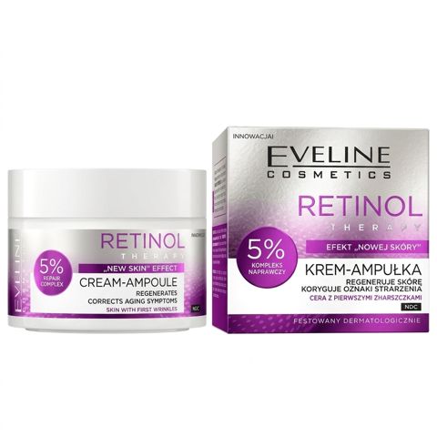Üz üçün krem-ampul Eveline Retinol Therapy, yaşlanmaya qarşı, 50 ml — Bakı
