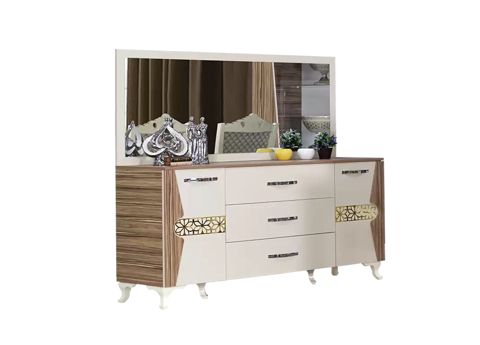 Güzgü ilə komod Stil Mebel Xumar, laminat, qəhvəyi/krem, 160x45x153 sm — Bakı