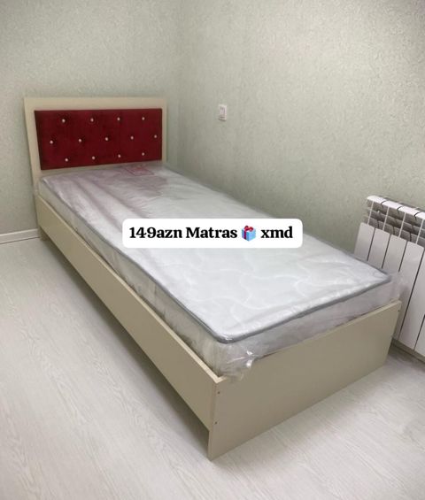 Tək nəfərlik çarpayı və matras dəsti. - Ölçü: tək ölçü (single) — Bakı
