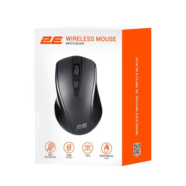 2E MF213 Wireless Black Mouse — Mallar, Bakı