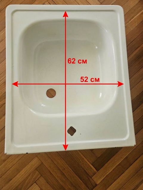 Mətbəx üçün emaye metal lavabo (kvadrat formalı) Sovet Советская — Bakı