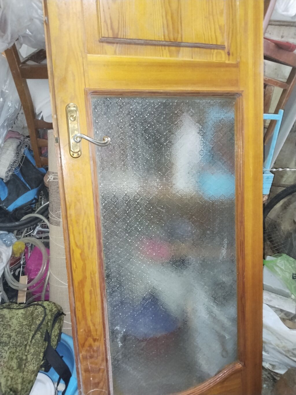 Şüşəli taxta qapı - Material: təbii ağac (taxta karkas), laklı səth — Pəncərələr, qapılar, balkonlar, Bakı (3)