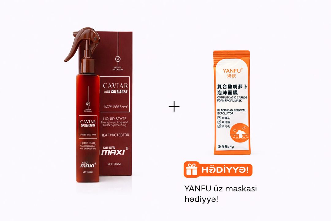 Saçlar üçün sprey No Brand Caviar with Collagen 200 ml + Üz üçün köpük maska 4 q Hədiyyə — Mallar, Bakı