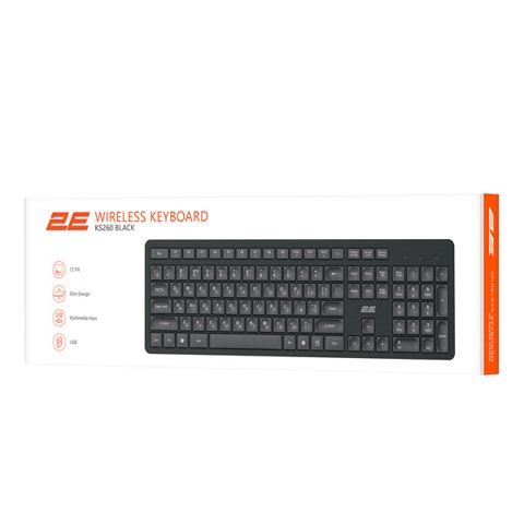 2E KS260 Membrane Black Wireless Keyboard 2E-KS260WB — Bakı