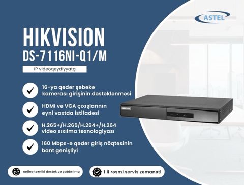 Hikvision NVR DS-7116Nİ-Q1/M — Bakı