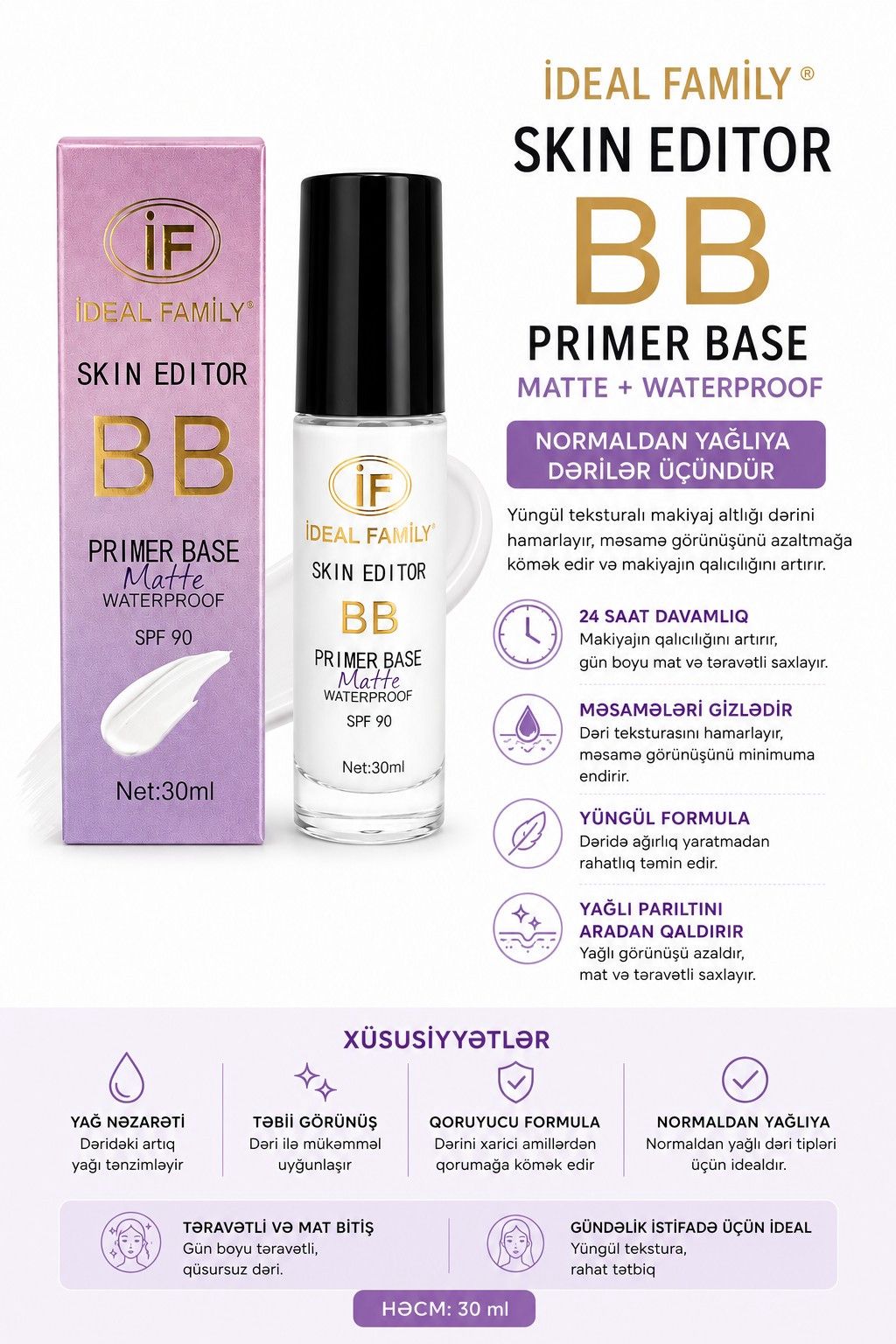Üz üçün praymer Ideal Family Skin Editor SPF90, 30 ml — Mallar, Bakı (2)