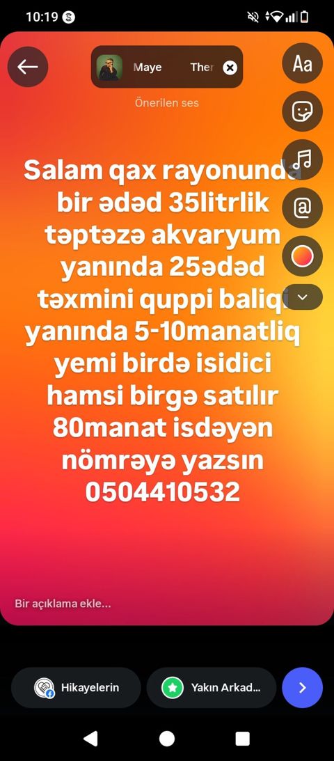 Dördbucaq akvarium, Balıqlarla birlikdə, 35 l, Ünvandan götürmə, Ödənişli çatdırılma — Qax