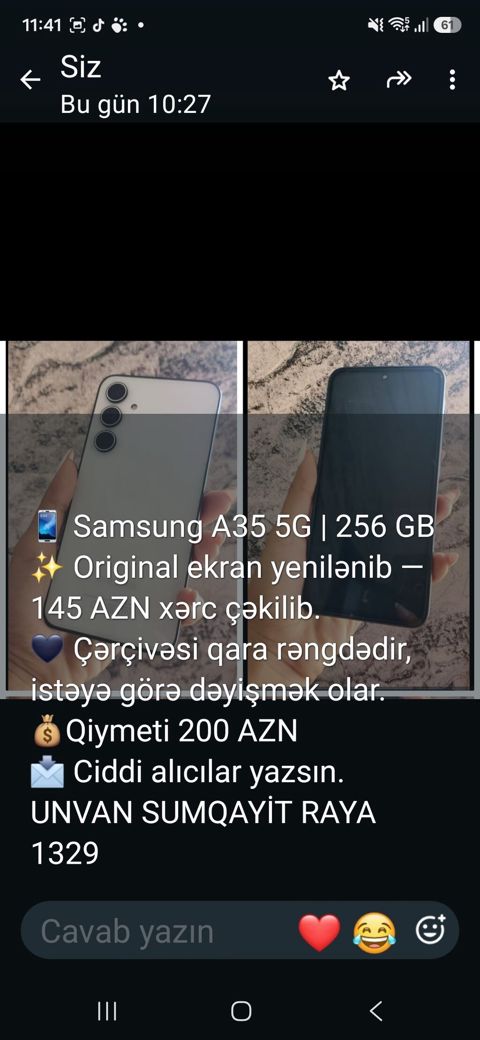 Samsung Galaxy A35 5G, 256 GB, rəng - Qara — Sumqayıt