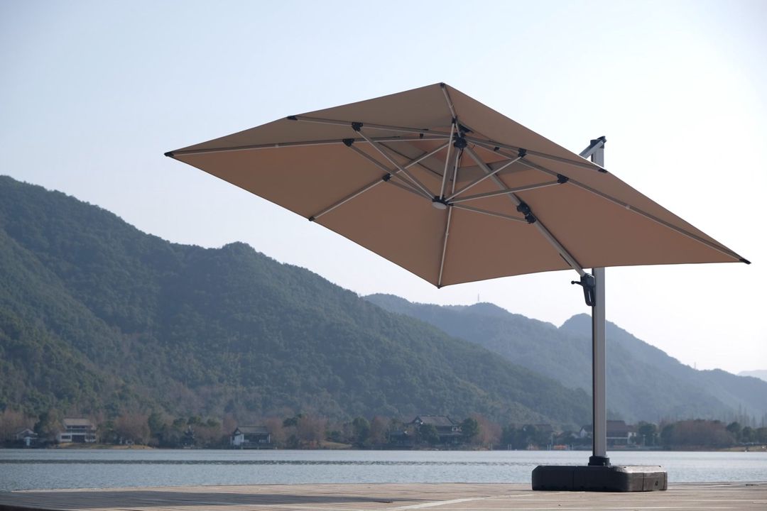 Çimərlik çətiri, ağ, akril/metal, 3x4 m — Mallar, Bakı (2)