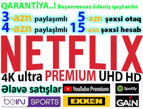 "Netflix Premium 4K" səhifəsi — Bakı