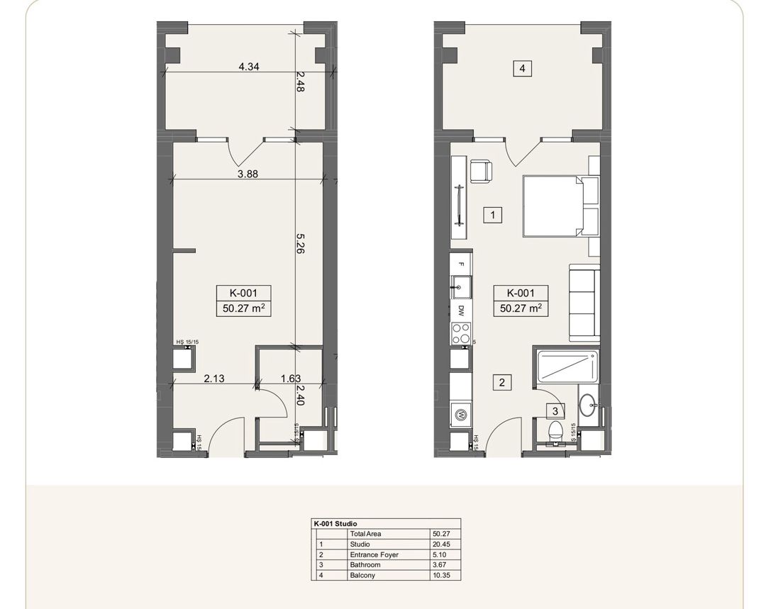 Satılır 1 otaqlı yeni tikili 51 m² — Mənzil, Bakı (3)