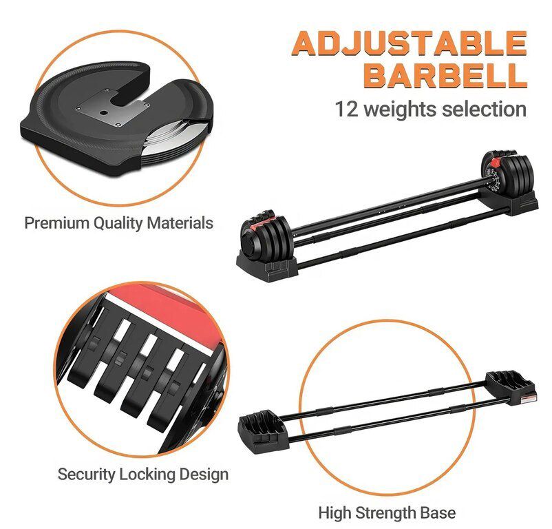 Tənzimlənən ştanq "Adjustable Weight Barbell 40 Kq" — İdman, hobi, istirahət, Bakı (11)