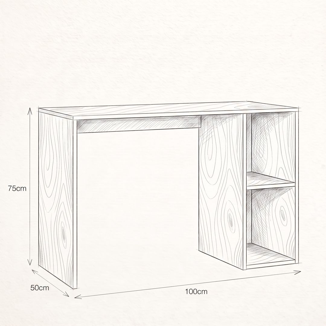 Kompüter masası 10589, Ldsp, 100x75x50 sm, antrasit — Mallar, Bakı (2)