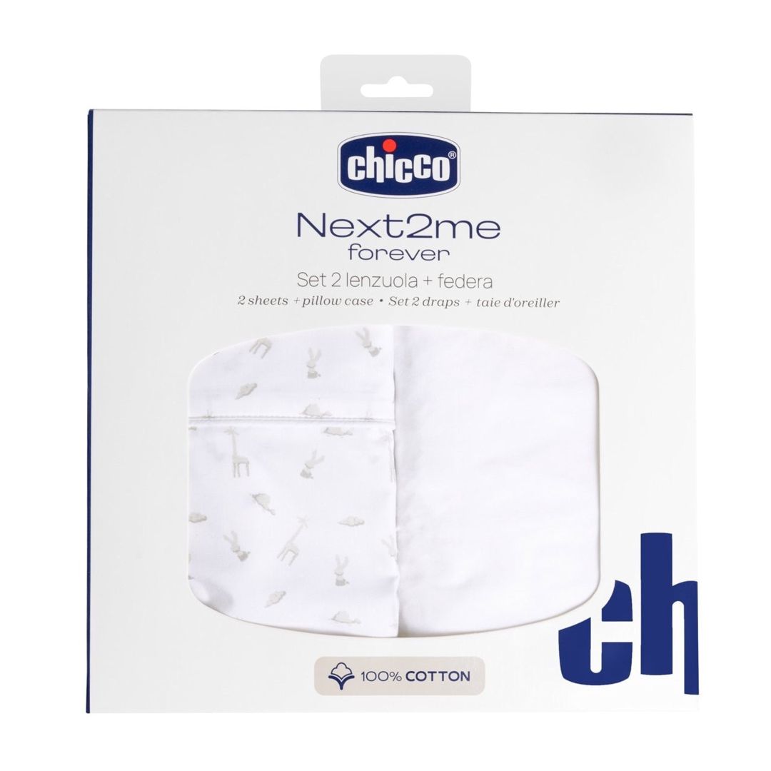 Uşaqlar üçün yataq dəsti Chicco Next2Me Forever, 2-li pambıq mələfə dəsti və yastıq üzü "Bulud", ağ, ölçü 110x58 sm - 9101130910990 — Mallar, Bakı (3)