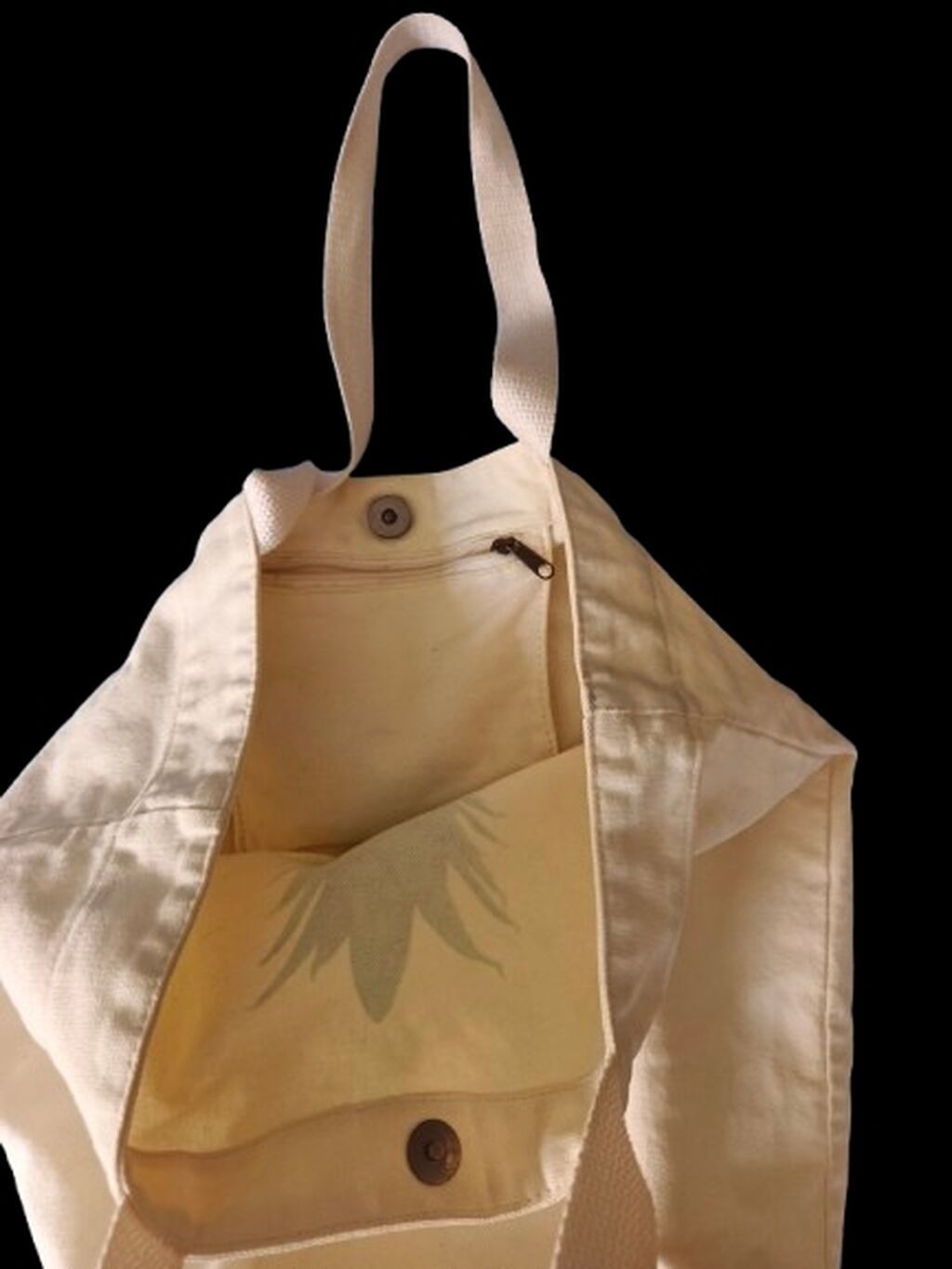 Ananas naxışlı kanvas tote çanta - Material: qalın, təbii rəngli — Çantalar, çamadanlar, cüzdanlar, Bakı (2)