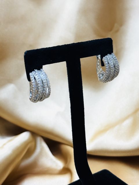 Kiçik sırğalar, Gümüşü, 24K qızıl örtüklü cilalanmış polad, 30 mm — Bakı