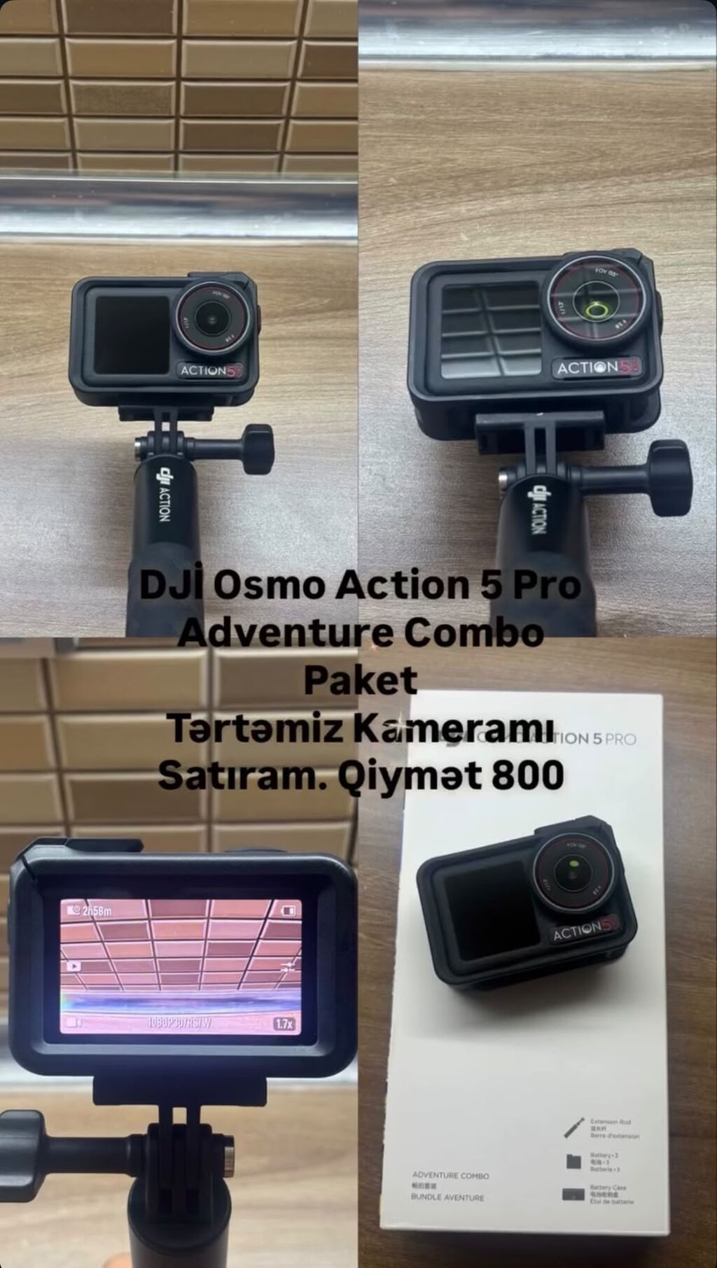 DJI Osmo Action 5 Pro – Adventure Combo Paket - Geniş bucaq FOV 155° — Video kamera, Bakı