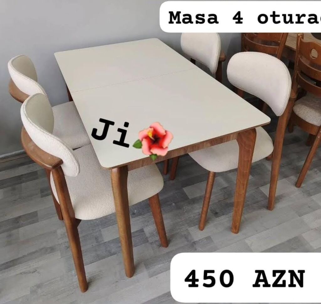 Mətbəx/Qonaq otağı üçün 4 nəfərlik masa dəsti - Dəst tərkibi: 1 masa — Masalar və stullar, Sumqayıt