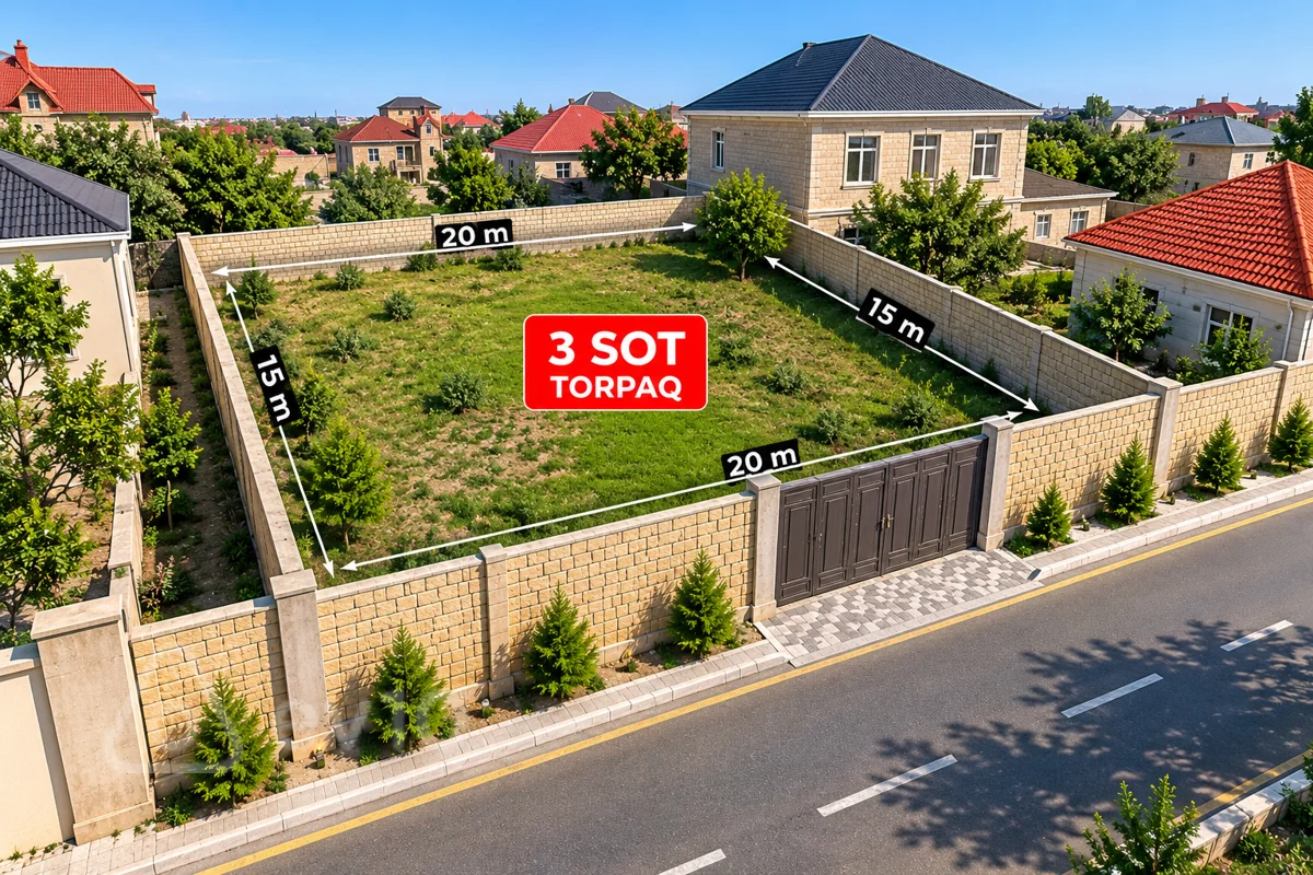 Torpaq sahəsi, 3 sot, Qarayev kucesi — Bakı