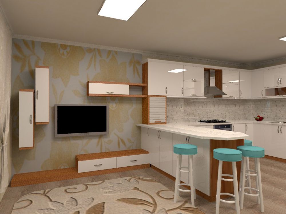 Akril (Panel MDF) materiallı mətbəx mebeli — Mətbəx mobilyası, Bakı (4)