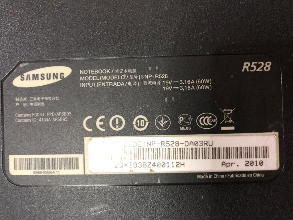 "Samsung NP-R528" ehtiyat hissələri — Kompüterlər və noutbuklar, Bakı (2)