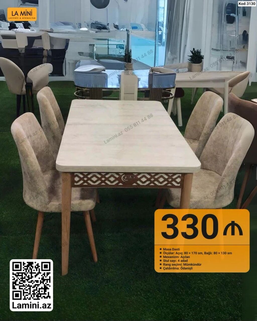 Məhsul: Masa dəsti (Kod: 3130) Tərkib: - 1 ədəd açılan mexanizmalı — Masalar və stullar, Bakı