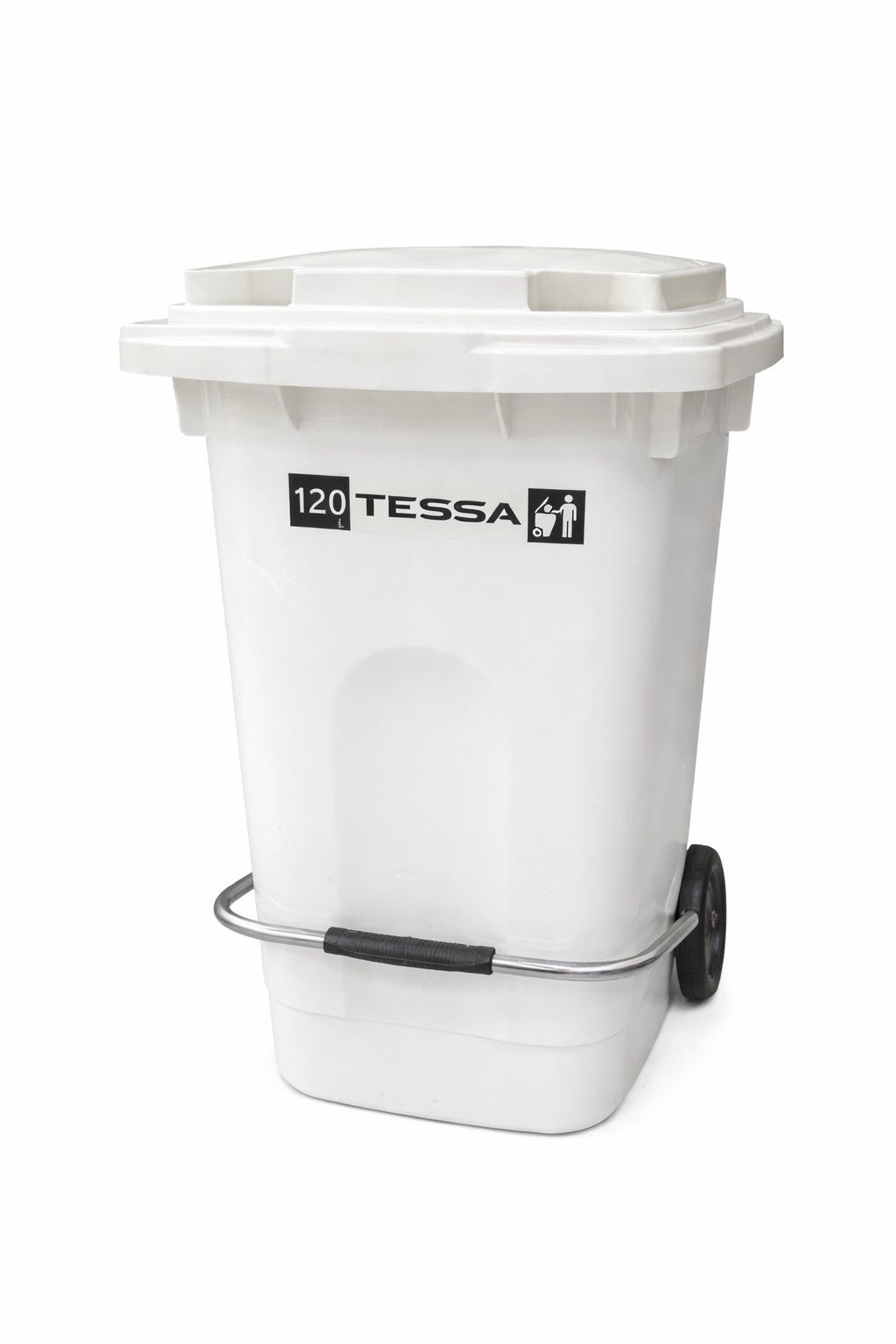 Zibil qutusu Tessa 120L, ayaq pedallı, qapaqlı, plastik, boz — Mallar, Bakı