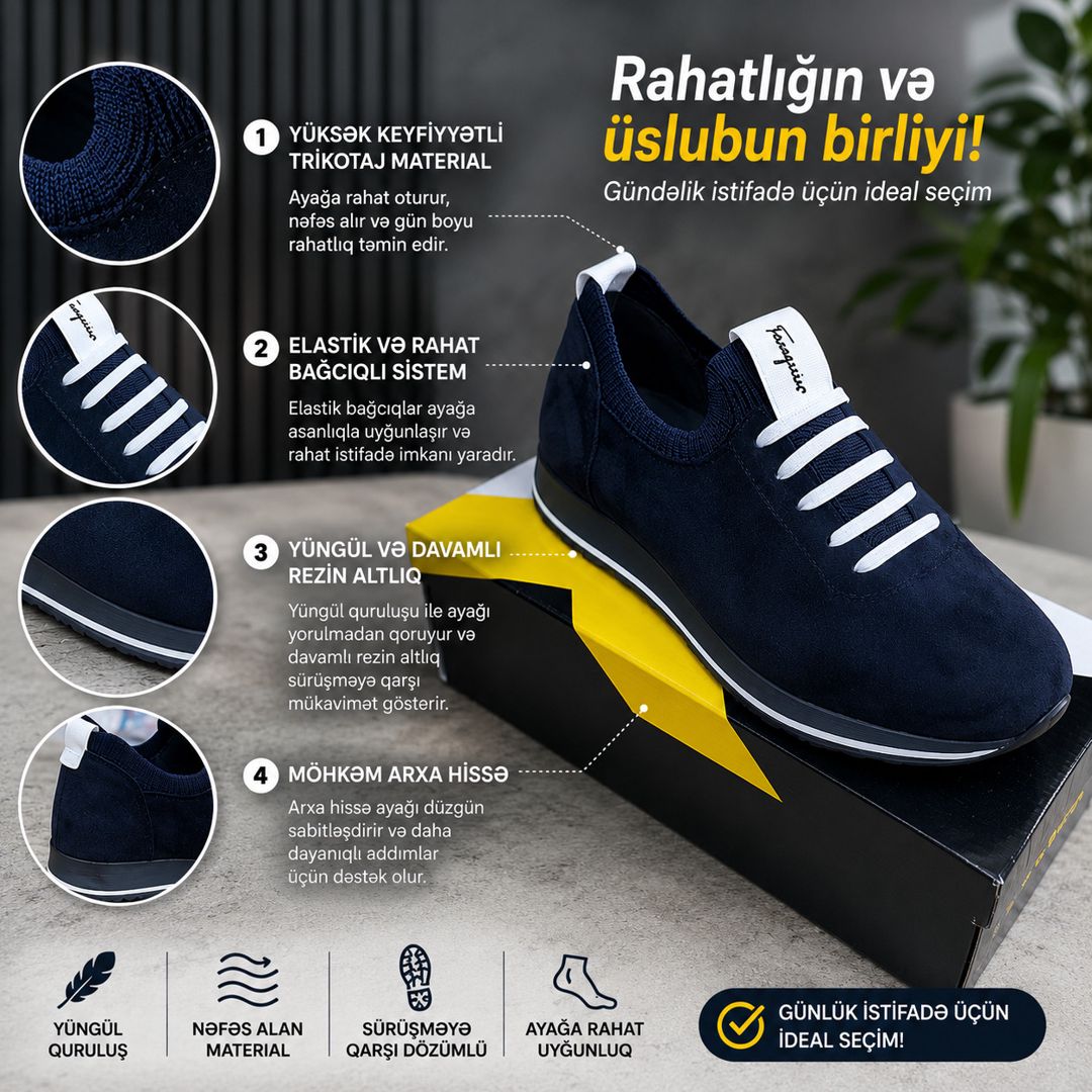 Krosovkalar kişilər üçün RH5, tünd göy, nubuk, ölçü 43 — Mallar, Bakı