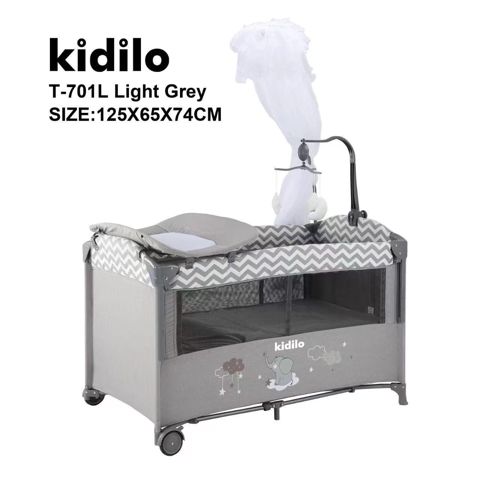 Manej-çarpayı Kidilo KM-01T701L, açıq boz — Bakı