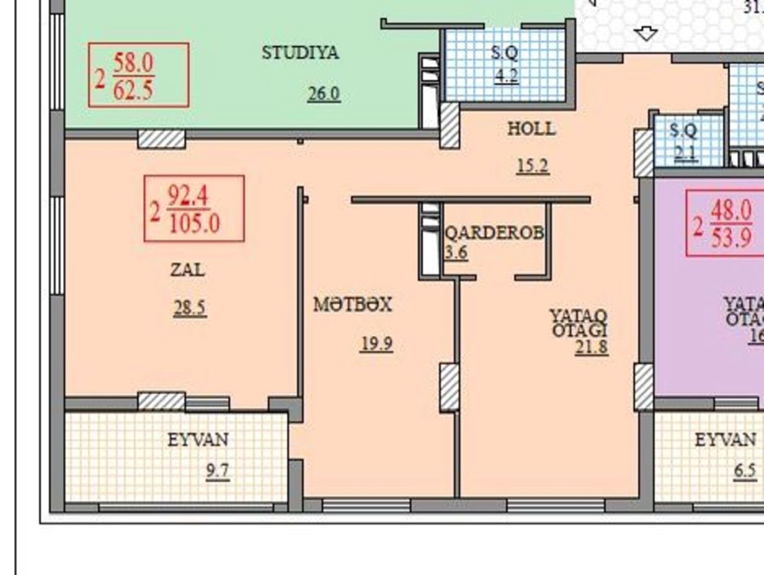 Satılır 3 otaqlı yeni tikili 105 m² — Mənzil, Bakı (8)