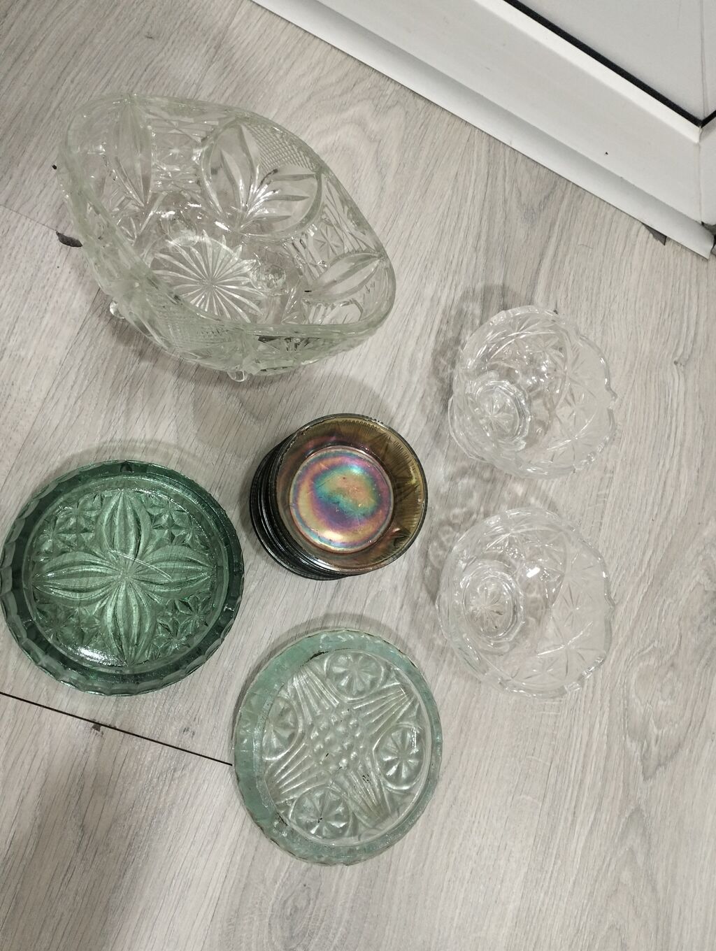 Kolleksiya şüşə qablar dəsti burda 1 qend qabi .2 murebbe qabi .2 kul — Süfrə qabı, Bakı (2)