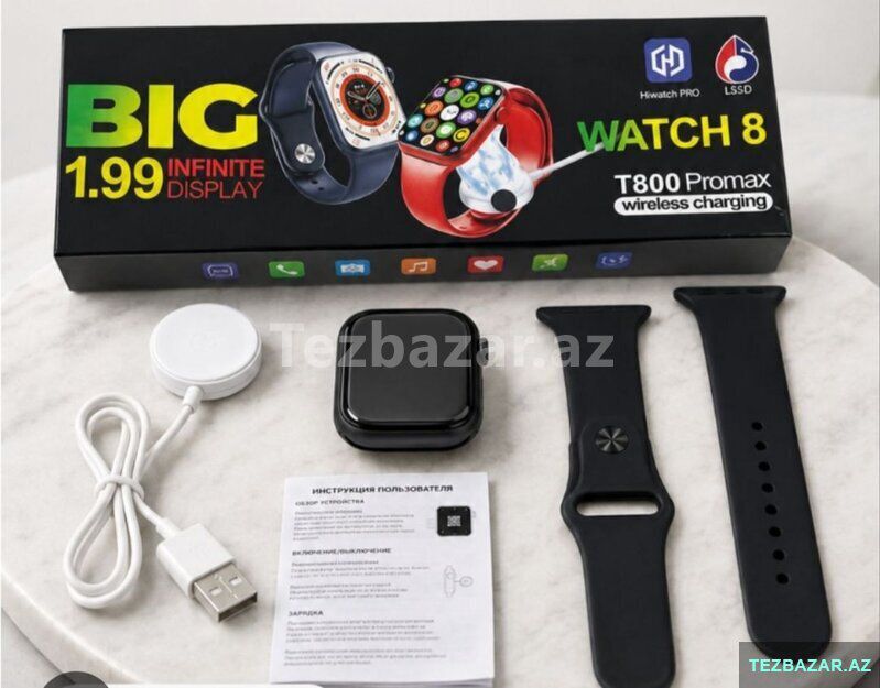 t800 Smart saat — Ağıllı saatlar və biləkliklər, Bakı (2)