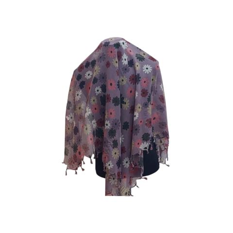 Yaylıq 3559, bənövşəyi, ipək/pambıq, 110х110 sm — Bakı