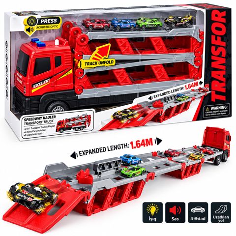 Avtomobil daşıyıcısı, plastik, qırmızı, 3+ yaş — Bakı