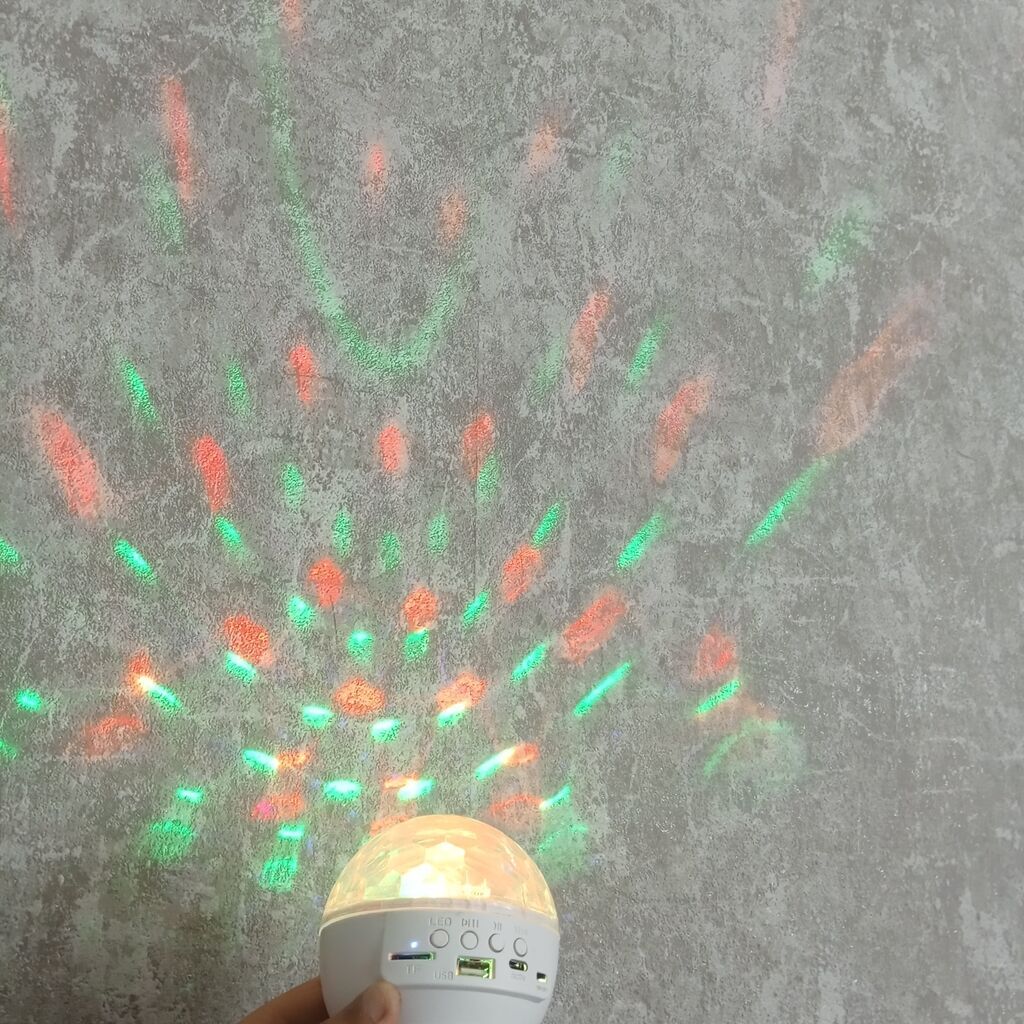 LED disko işıqı və musiqi pleyeri - 360° fırlanan kristal kuboklu LED — İşıqlandırma, Xaçmaz (4)