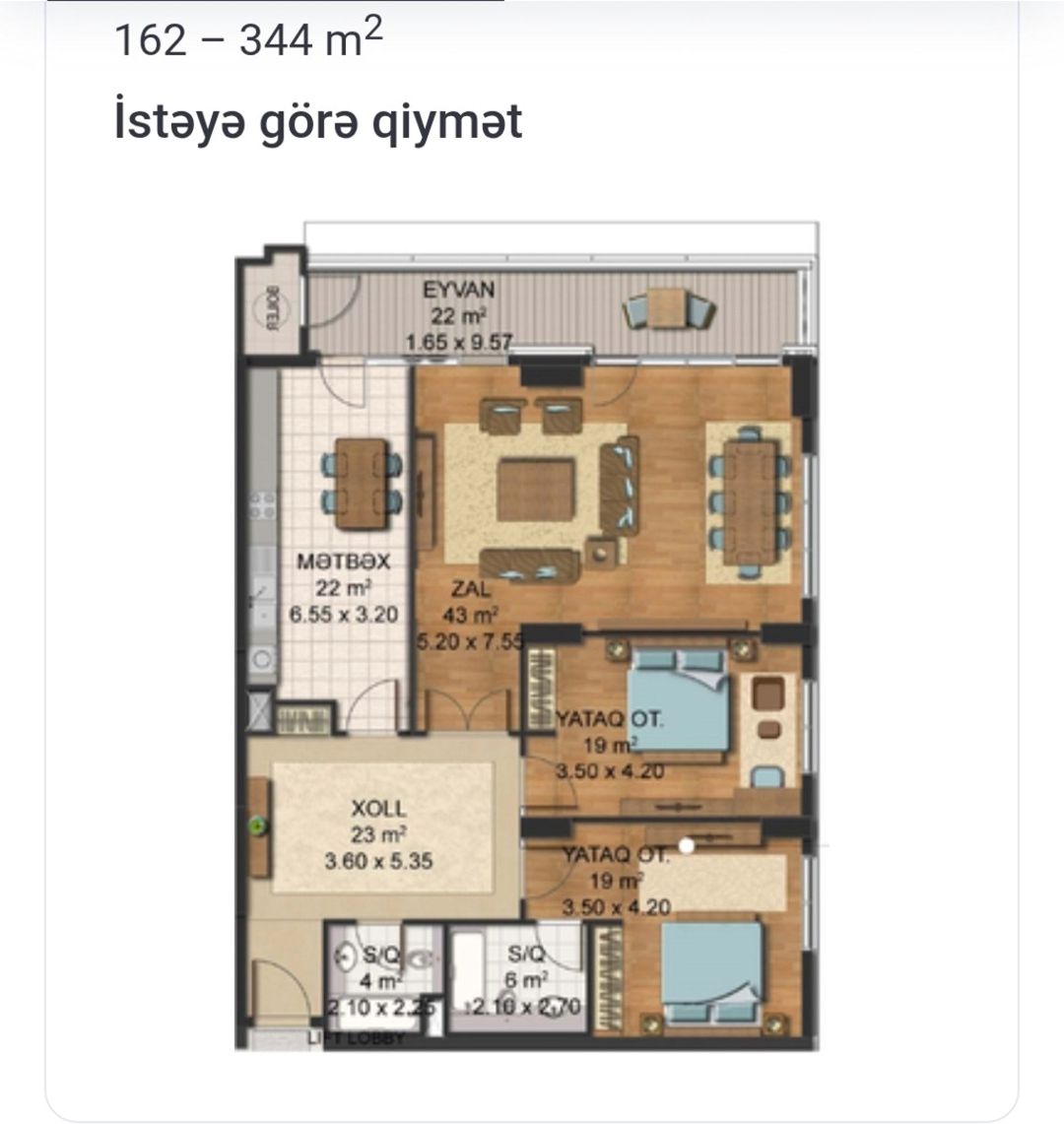 Satılır 3 otaqlı yeni tikili 157 m² — Mənzil, Bakı (11)
