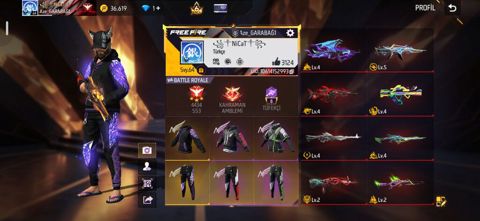 Məhsul: Free Fire oyun hesabı – premium kolleksiya və nadir — Bakı
