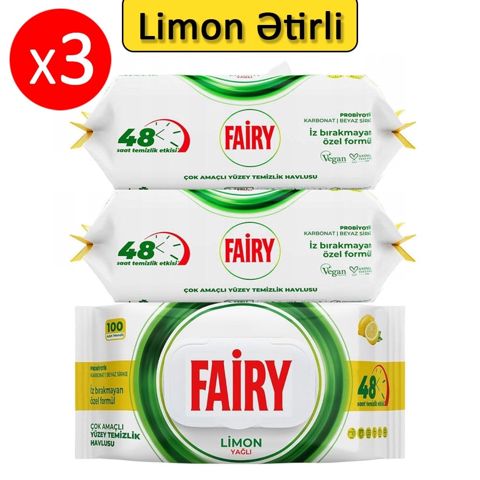 Universal yuyucu vasitə Fairy limon ətirli ləkə aparan salfetlər, 300 ədəd - HomeM-479x3 — Bakı