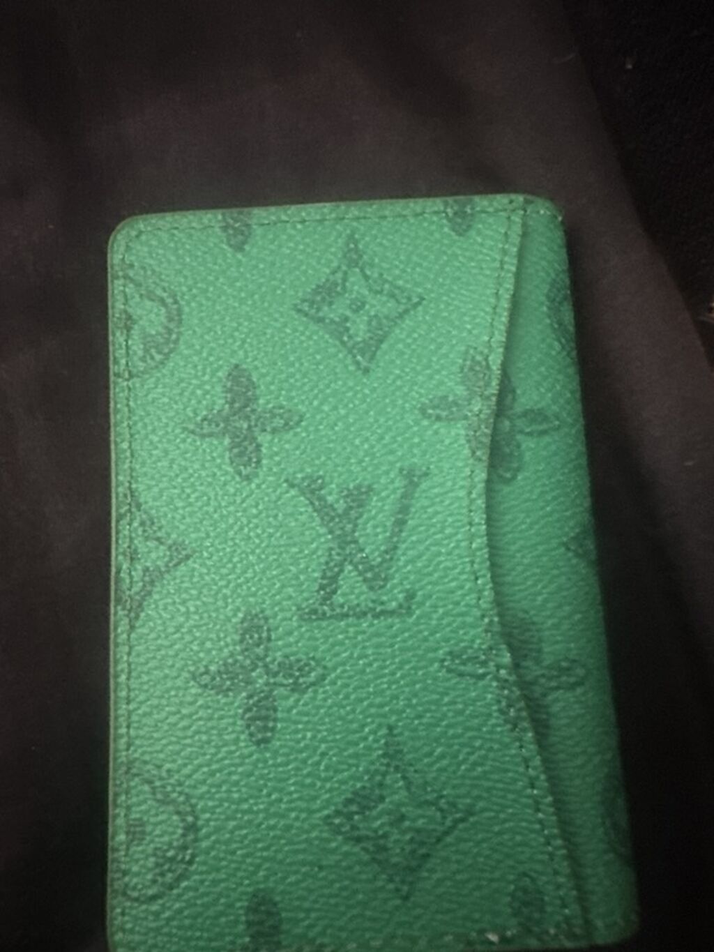 Louis Vuitton kart qabı / pasport cüzdanı - Rəng: yaşıl, üzərində — Cüzdanlar və vizit kartlıqları, Bakı (2)