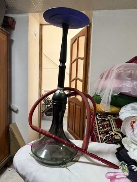 Şişə nargilə seti - Klassik dizaynlı böyük şüşə kolba: tünd tüstü — Bakı