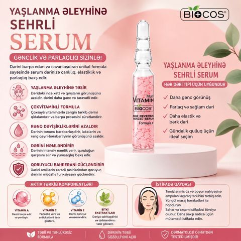 Üz üçün serum Biocos Multi Vitamin Age Reversal Magic 15 ml — Bakı