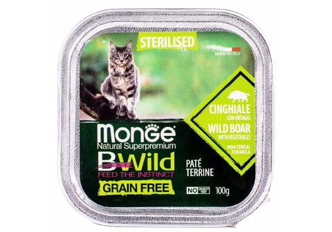 Nəm yem Monge Natural Superpremium Sterilised BWild, 100 q — Bakı