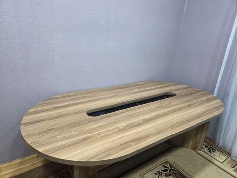 Oval masa, Siyirməsiz, Teksturalı laminat, Zəmanətsiz, Kredit yoxdur — Bakı