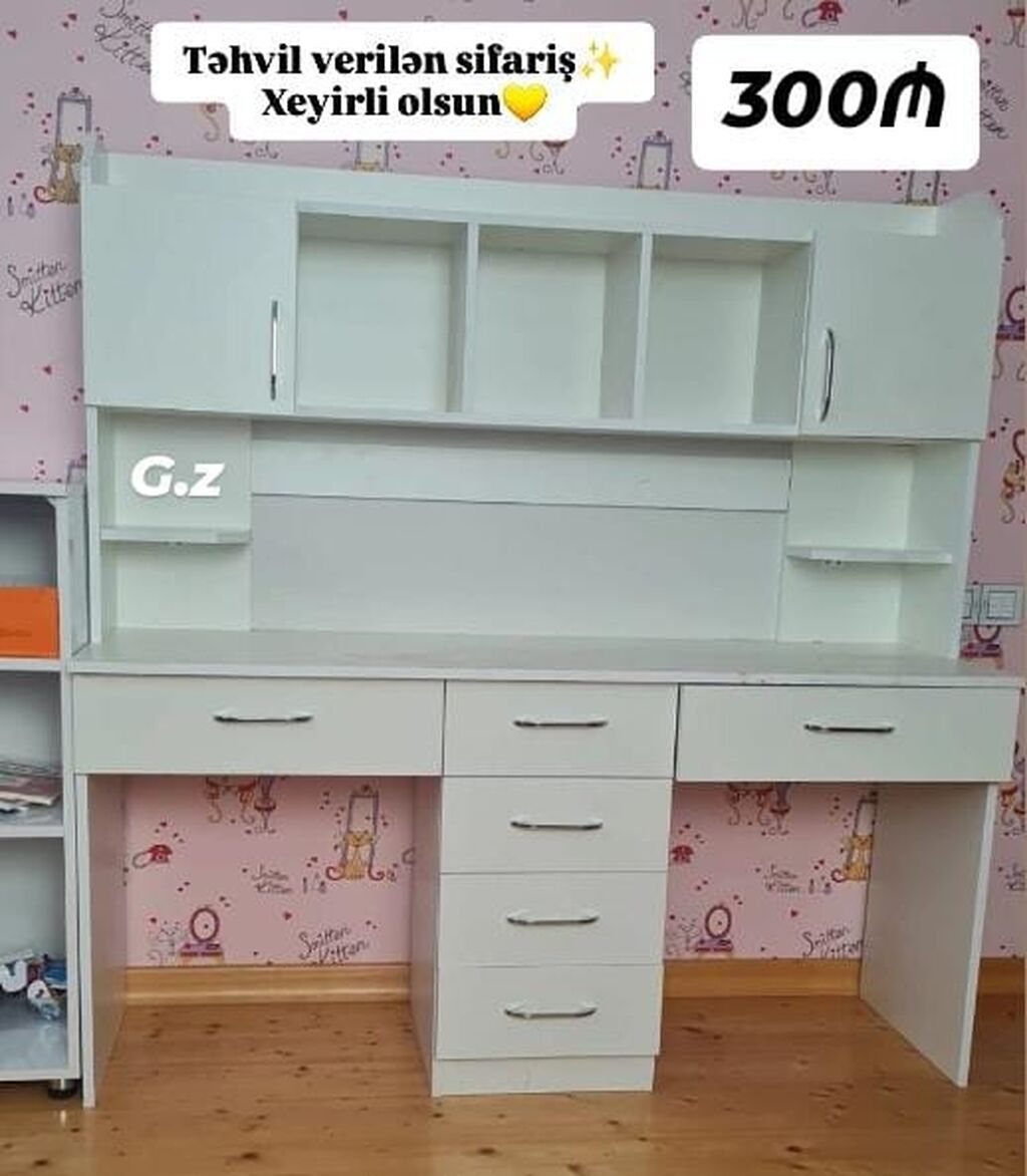 Yazı masası və tualet masası modelləri 1) Yazı masası – 180₼ - Ümumi — Kompüter masaları və kresloları, Bakı (3)